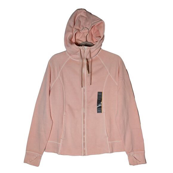 All in Motion Fleece Jacket Small Peach Hoodie Full Zip Long Sleeve Sweatshirt - Picture 1 of 11